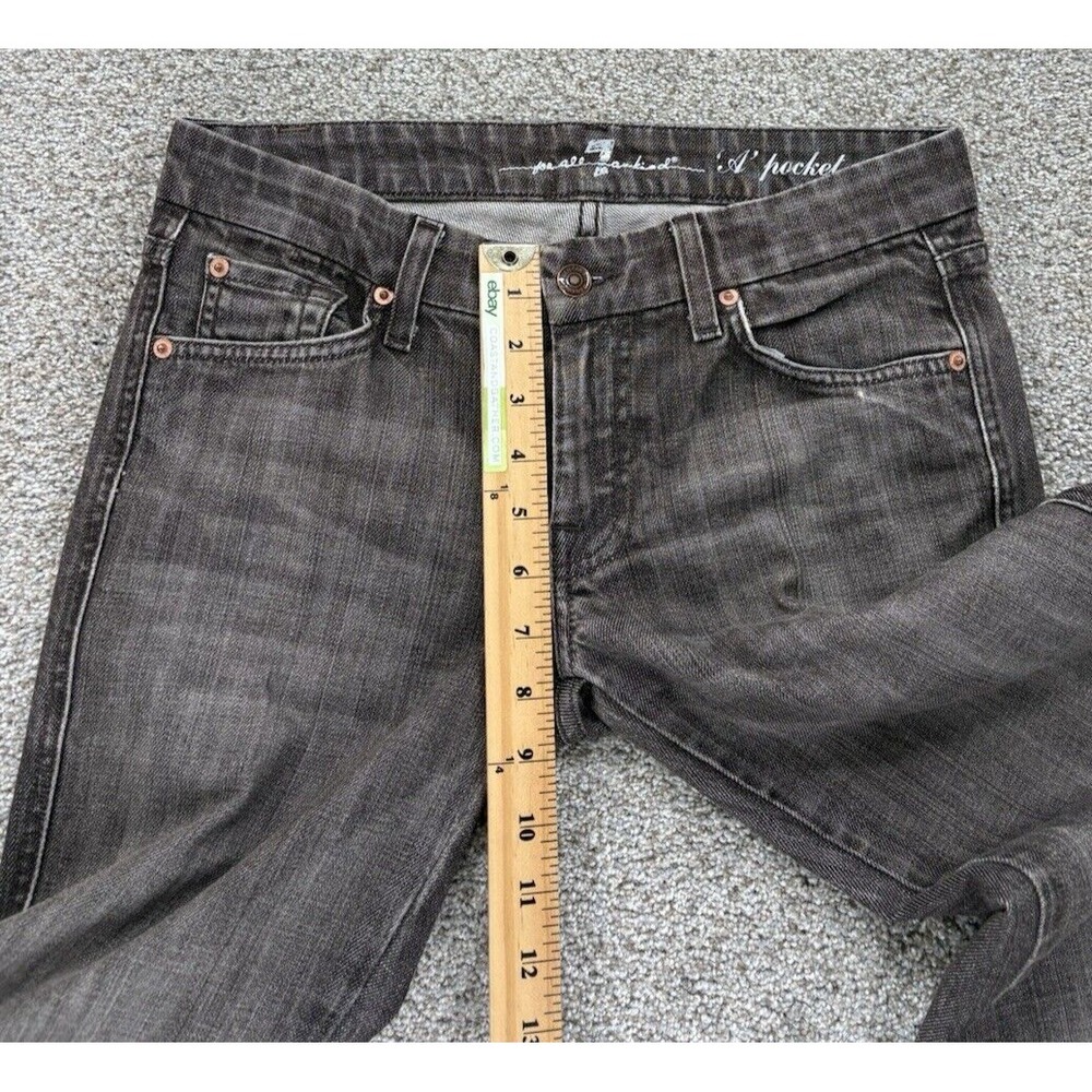 7 for All Mankind 'A' Pocket Jeans Womens‎ 28 Brown Flared Stretch Boho Festival - Picture 13 of 14